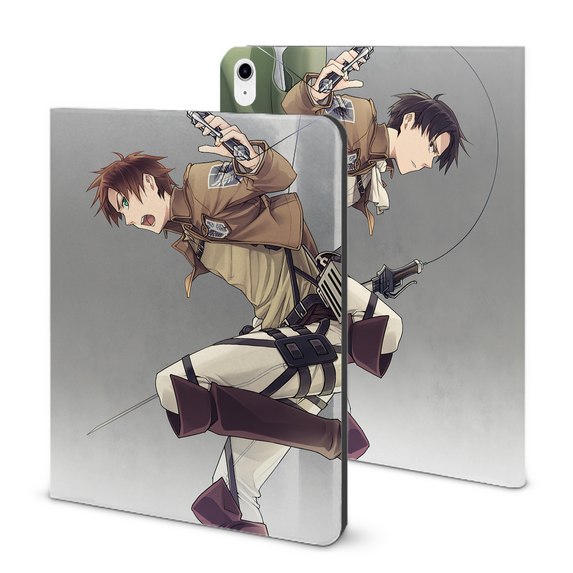 （画像用） 進撃の巨人 Attack on Titan IPad ケース ブック型 PUレザー TPU 耐衝撃 軽量 薄型 ペン収納なし 全面保護 IPad 各モデル対応
